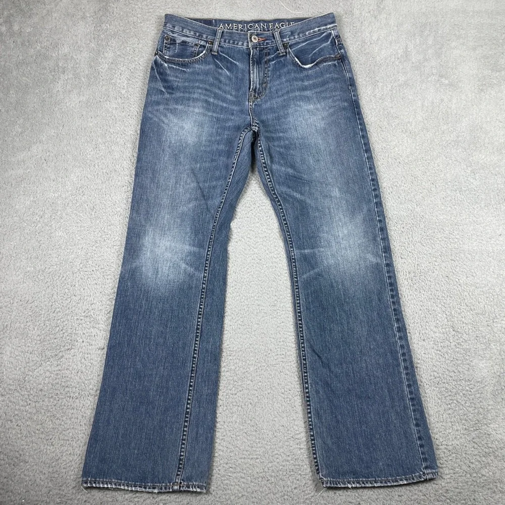 American Eagle Bootcut Jeans Mens 32x34 (Fits 33x32) Blue Cotton Denim Y2K